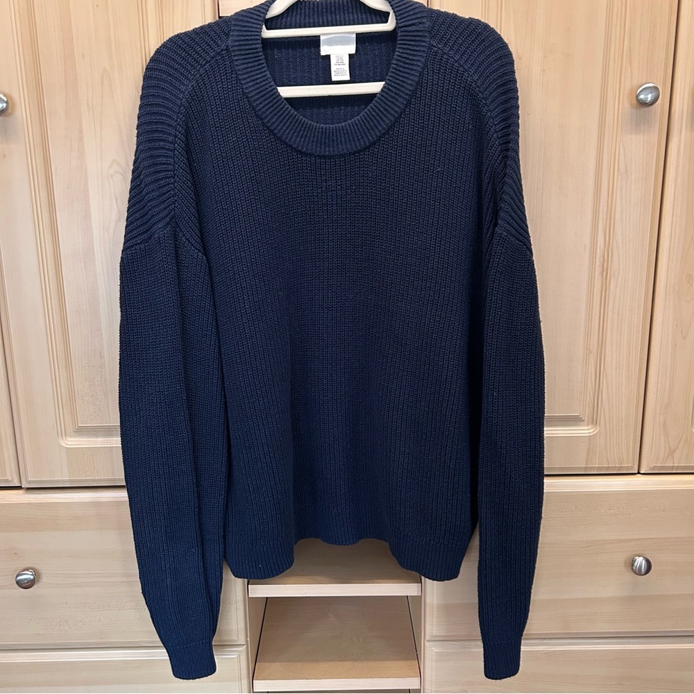 H&M Navy Crew Neck Sweater XXL